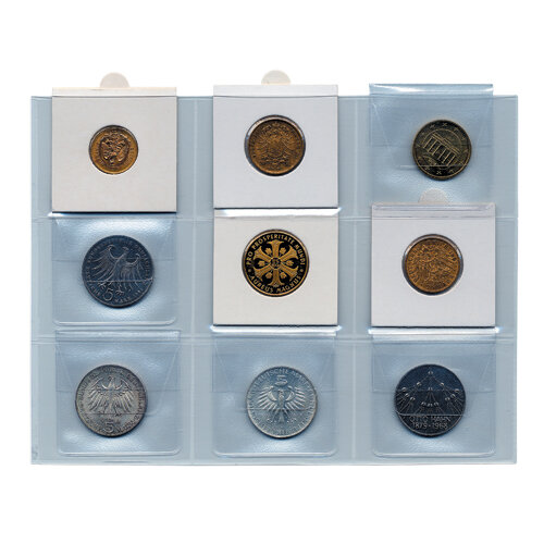 Einsteckkarten für Münzen