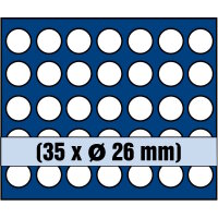 Tableau für 35 Münzen bis 26 mm Ø