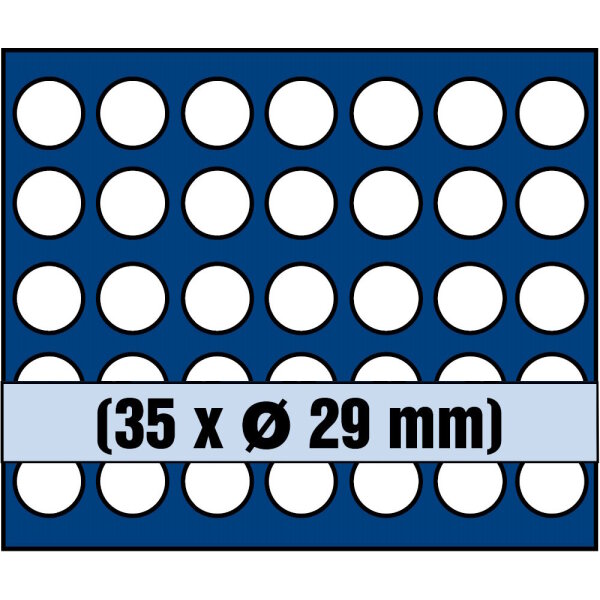 Tableau für 35 Münzen bis 29 mm Ø