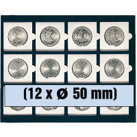 Tableau für 12 Münz-Rähmchen 50 x 50 mm oder Münzen bis 50 mm Ø