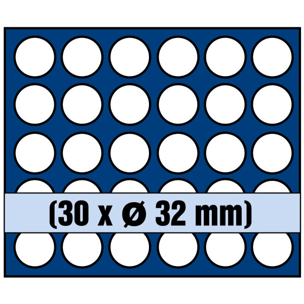 Tableau für 30 Münzen bis 32 mm Ø