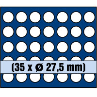 Tableau für 35 Münzen bis 27,5 mm Ø