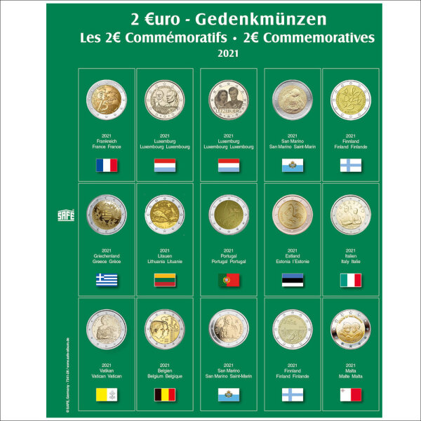 Münzblatt 2€ des Jahres 2021
