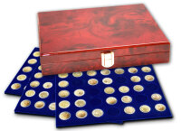 Lackholz-Münzenkassette Premium: Nr. 5782 + Tableaus...