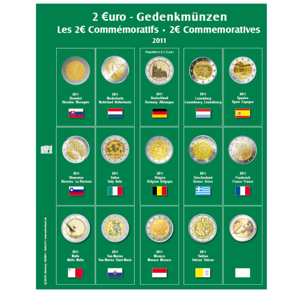 Premium Münzblatt 2€ des Jahres 2011 Blatt 7